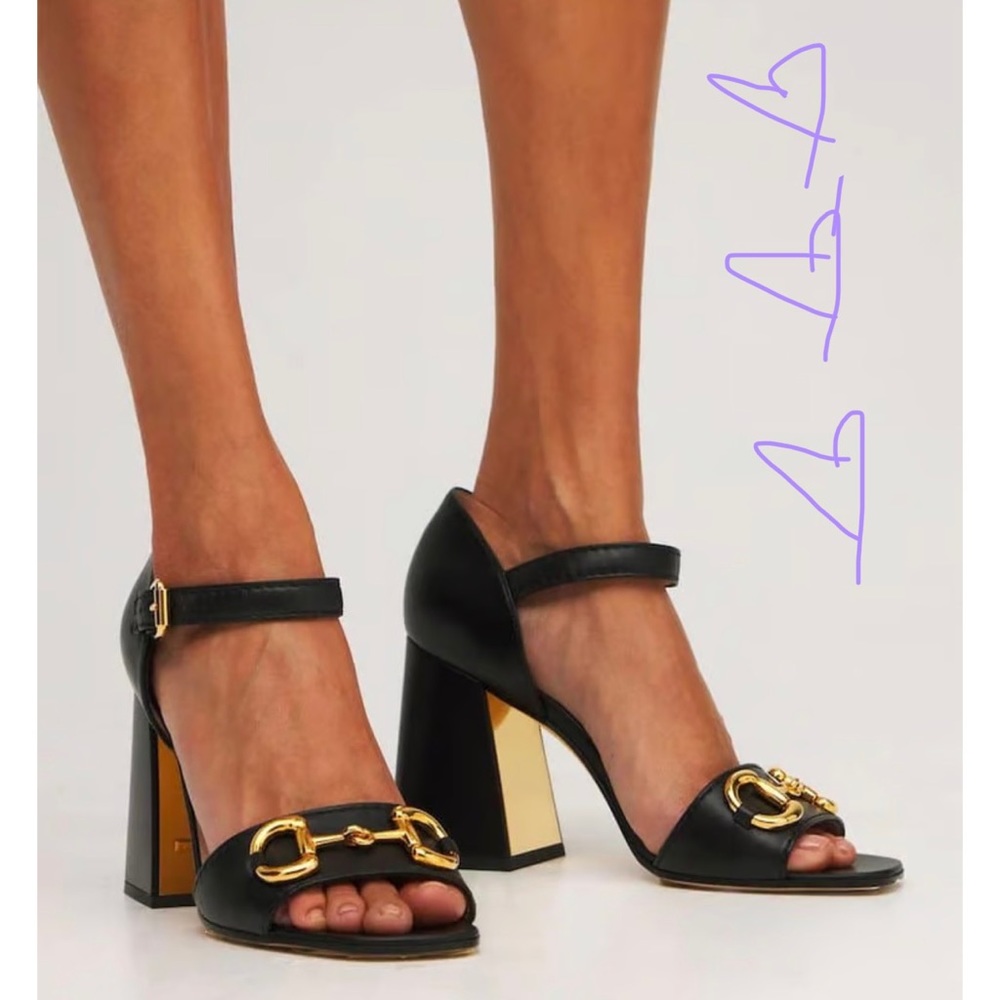 Authentic GUCCI 95mm Baby Leather Sandals W- Horsebit Authentic & NWT - Picture 16 of 17